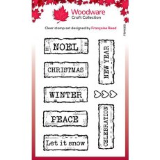 Woodware Clear Singles Christmas Junk Labels 3 in x 4 in Stamp