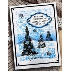Woodware Clear Singles Snowflake Trees 4 in x 6 in Stamp Set