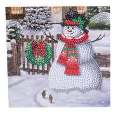 Craft Buddy "Smiling Snowman" Crystal Art Card 18x18cm CCK-XM140
