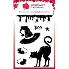 Woodware Clear Singles Halloween Props 3 in x 4 in Stamp Set