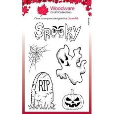 Woodware Clear Singles Spooky Goings On 4 in x 6 in Stamp Set