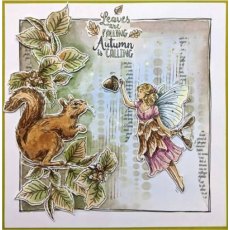 Katkin Krafts Autumn Fairy 6 in x 8 in Clear Stamp Set