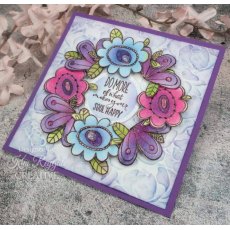 Woodware Clear Singles Petal Doodles Happy Soul 4 in x 6 in Stamp Set