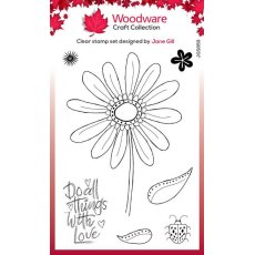 Woodware Clear Singles Petal Doodles With Love 4 in x 6 in Stamp Set