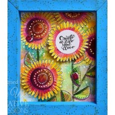 Woodware Clear Singles Petal Doodles Love Life 4 in x 6 in Stamp Set