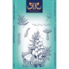 Katkin Krafts Ferns and Fungi 6 in x 8 in Clear Stamp Set