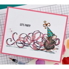 Spellbinders House Mouse Party Streamers Cling Rubber Stamp Set RSC-010