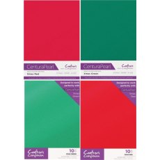 Centura Pearl A4 Xmas Set - Xmas Red & Xmas Green Cardstock & Glitter Card