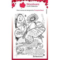 Woodware Clear Singles Paper Nib Butterfly 4 in x 6 in Stamp