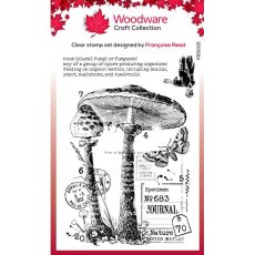 Woodware Clear Singles Vintage Fungi Up 4 in x 6 in Stamp
