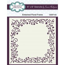 Creative Expressions Jamie Rodgers Entwined Floral Frame 6 in x 6 in Stencil
