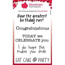Woodware Clear Singles Extra Birthdays 3 in x 4 in Stamp