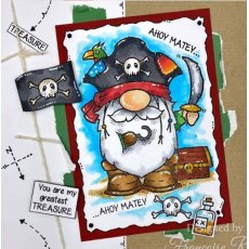 Woodware Clear Singles Pirate Gnome 4 in x 6 in Stamp