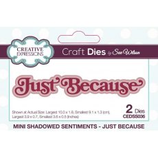 Creative Expressions Sue Wilson Mini Shadowed Sentiments Just Because Craft Die