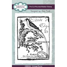 Creative Expressions Sam Poole Vintage Plume 4 in x 6 in Pre-Cut Rubber Stamp