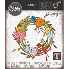 Sizzix Thinlits Die Set 14PK - Vault Funky Floral Wreath