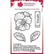 Woodware Clear Singles Mini Violet 3 in x 4 in Stamp