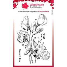 Woodware Clear Singles Sweet Pea 3 in x 4 in Stamp