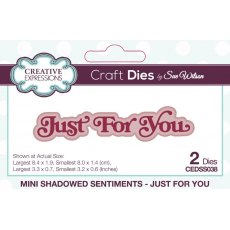 Sue Wilson Mini Shadowed Sentiments Just For You Craft Die
