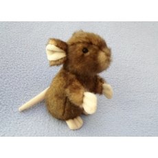 Living Nature 14cm Small Sitting Brown Mouse Soft Toy