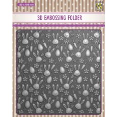 Nellie Snellen Background 3D Embossing Folder - Bunny Carrots EF3D085