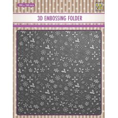 Nellie Snellen Background 3D Embossing Folder - Spring Flowers EF3D083