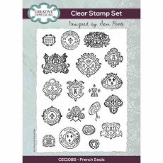 Creative Expressions Sam Poole French Seals 6 in x 8 in Clear Stamp Set