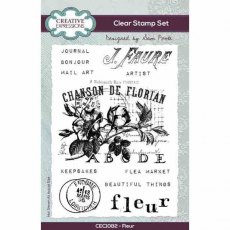 Creative Expressions Sam Poole Fleur 4 in x 6 in Clear Stamp Set