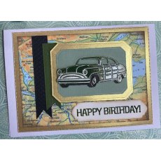 Creative Expressions Vintage Cars 6 in x 8 in Clear Stamp Set