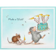 Spellbinders House Mouse Birthday Wishes Cling Rubber Stamp Set RSC-024