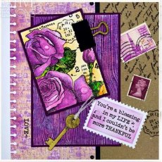 Woodware Clear Singles Postal Rose 4 in x 6 in Stamp Set