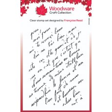 Woodware Clear Singles French Script 3 in x 4 in Stamp Set