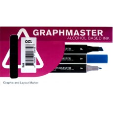Graphmaster - Alcohol Marker - Black Pack of 6