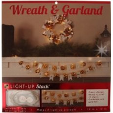 Creative Expressions DCWV 12';x 12' Light Up Stack-Wreath and Garland