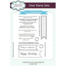 Creative Expressions A5 Clear Stamp Set - Pierced Flag Sentiments by John Lockwood