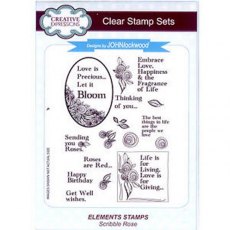 Creative Expressions A5 Clear Stamp Set - Scribble Rose Elements by John Lockwood