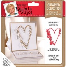 Leonie Pujol Entwined Collection Folk Heart - Butterfly Border Overlay Die