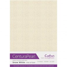 Centura Pearl A4 Snow White Hint of Gold (10 sheets) 320gsm Cardstock