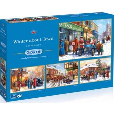 Gibsons Winter About Town 4 X 500 Piece Jigsaw Puzzle