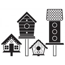Darice Embossing Folder - Birdhouses on Posts - 4.25 x 5.75 inches