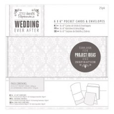 Papermania Wedding Ever After 6 x 6' Pocket Cards & Envelopes (25pk) - Wedding - Damask