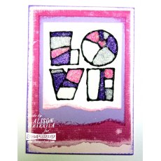Stampendous Pen Pattern Love Rubber Stamp Cling