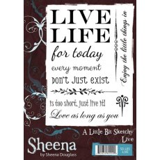 Sheena Douglass A Little Bit Sketchy A6 Unmounted Rubber Stamp - Live