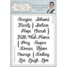 Phill Martin Chalkboard Essentials Inspirational Words Collection Stamp