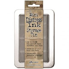 Tim Holtz Metal Mini Distress Ink Storage Tin-Holds 12