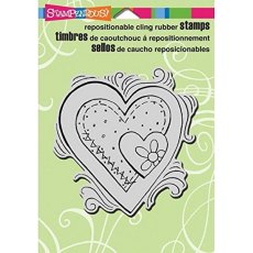 Stampendous Cling Rubber Stamp - Pen Pattern Heart