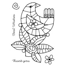 Woodware - Clear Magic Stamps - Mosaic Bird