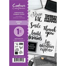 Crafter's Companion A6 Unmounted Rubber Stamp - Dream Big