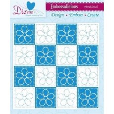 Die'sire Embossalicious Embossing Folder 6X6 - Floral Stitch