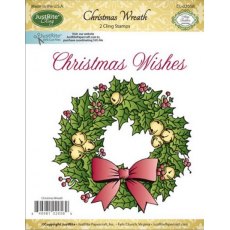 JustRite Mini Cling - Christmas Wreath Stamp